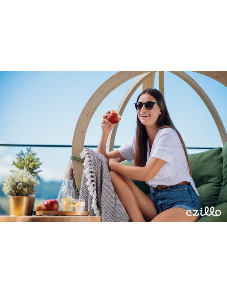 Hanging chair "Kula" in a set with a wooden stand. Shop