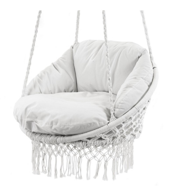 Houpací křeslo Stork's Nest Macrame DeLuxe bílé - Závěsné křeslo