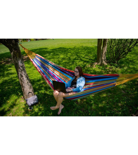 Brazilská tropická pruhovaná dvojitá zahradní houpací síť pro relaxaci - Obchod